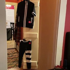 Adidas white and black track suit